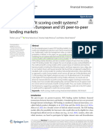 Default or Profit Scoring Credit Systems? Evidence From European and US Peer To Peer Lending Markets