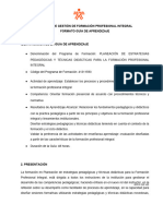 Planeacion de Estrategias Pedagogicas y Tecnicas Didacticas para La Formacion Profesional Integral