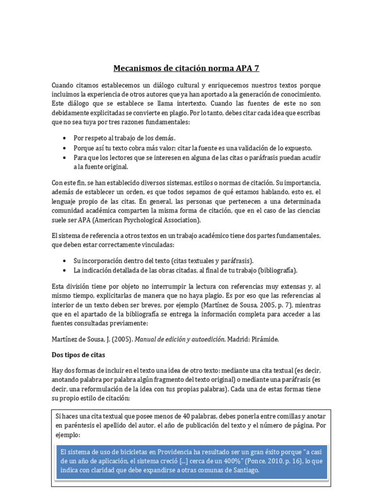 Citación en norma APA 7: Guía práctica | PDF | Comillas | Bibliografía