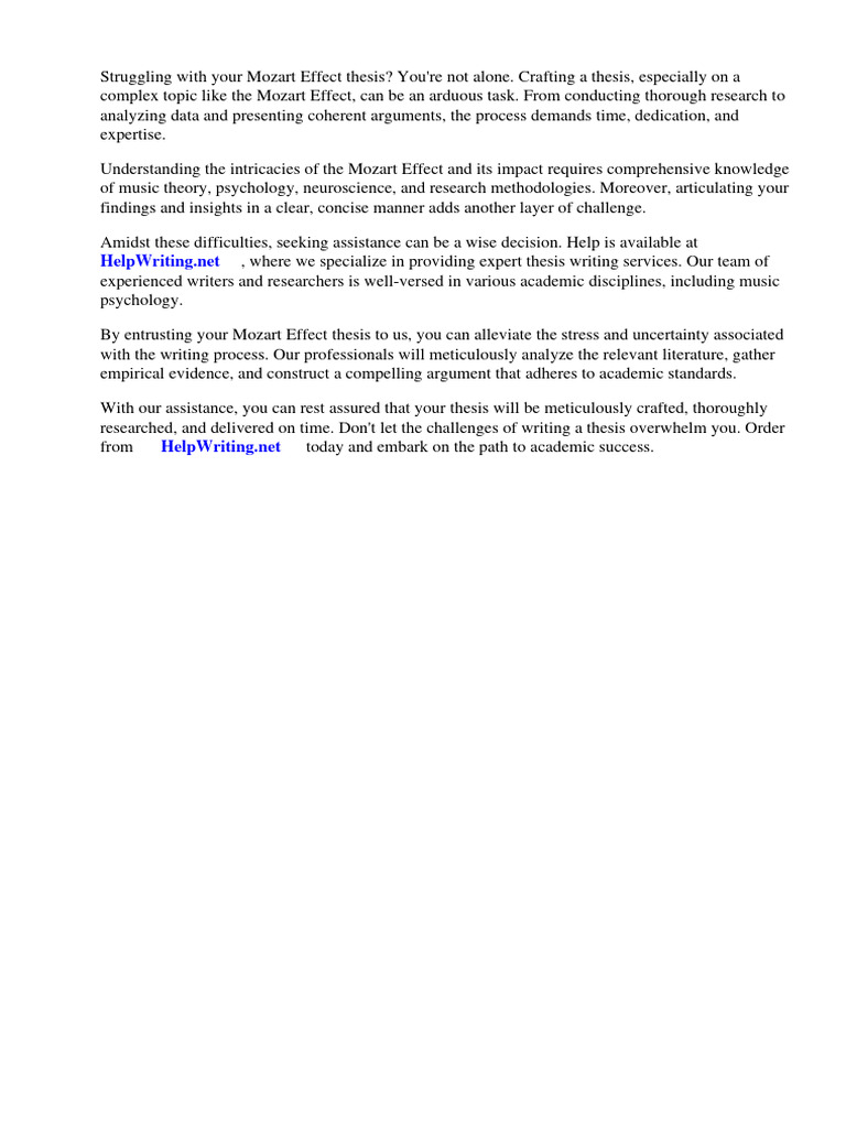 Mozart effect thesis pdf nervous system memory