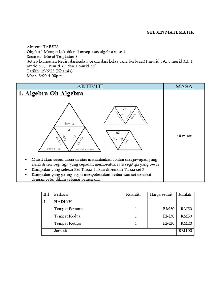 Aktiviti Tarsia Matematik Tingkatan 3 Pdf Metode Bahan Ajar