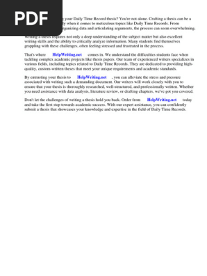 Daily Time Record Thesis