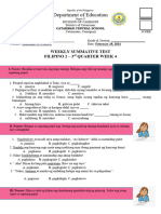 FILIPINO 2 Weekly Test - Q3 Week 4