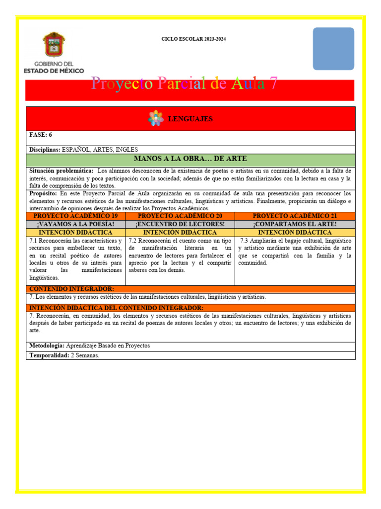 Proyecto Parcial de Aula 7 | PDF
