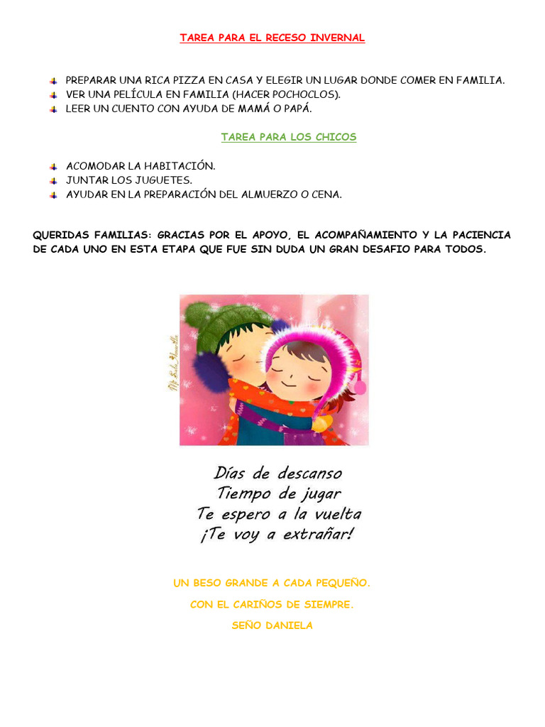 Vacaciones De Invierno Pdf