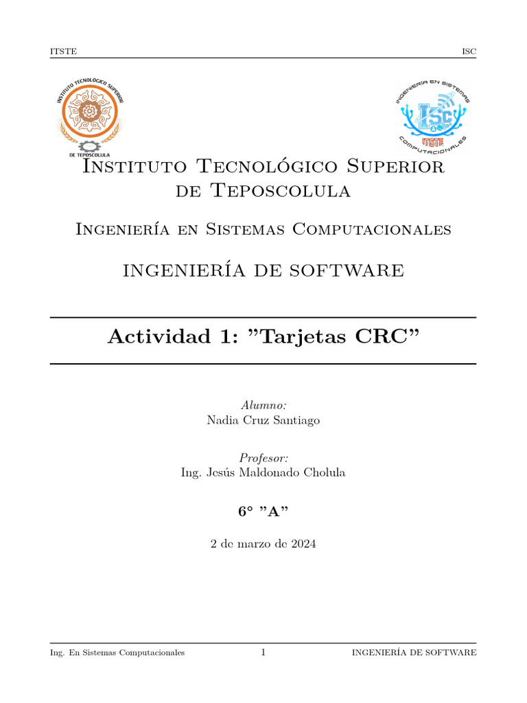 Tarjetas_CRC | PDF | Software | Ingeniería de software