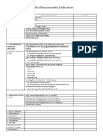 Checklist of Requirements For Building Permit