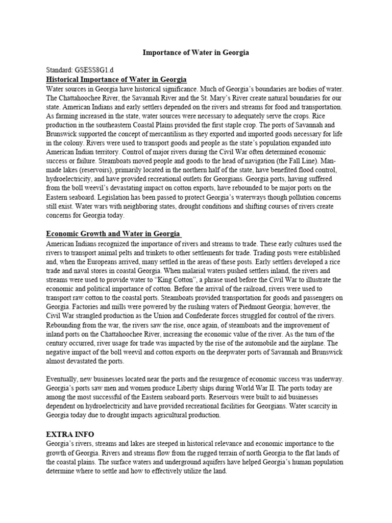 Importance of Water in PDF