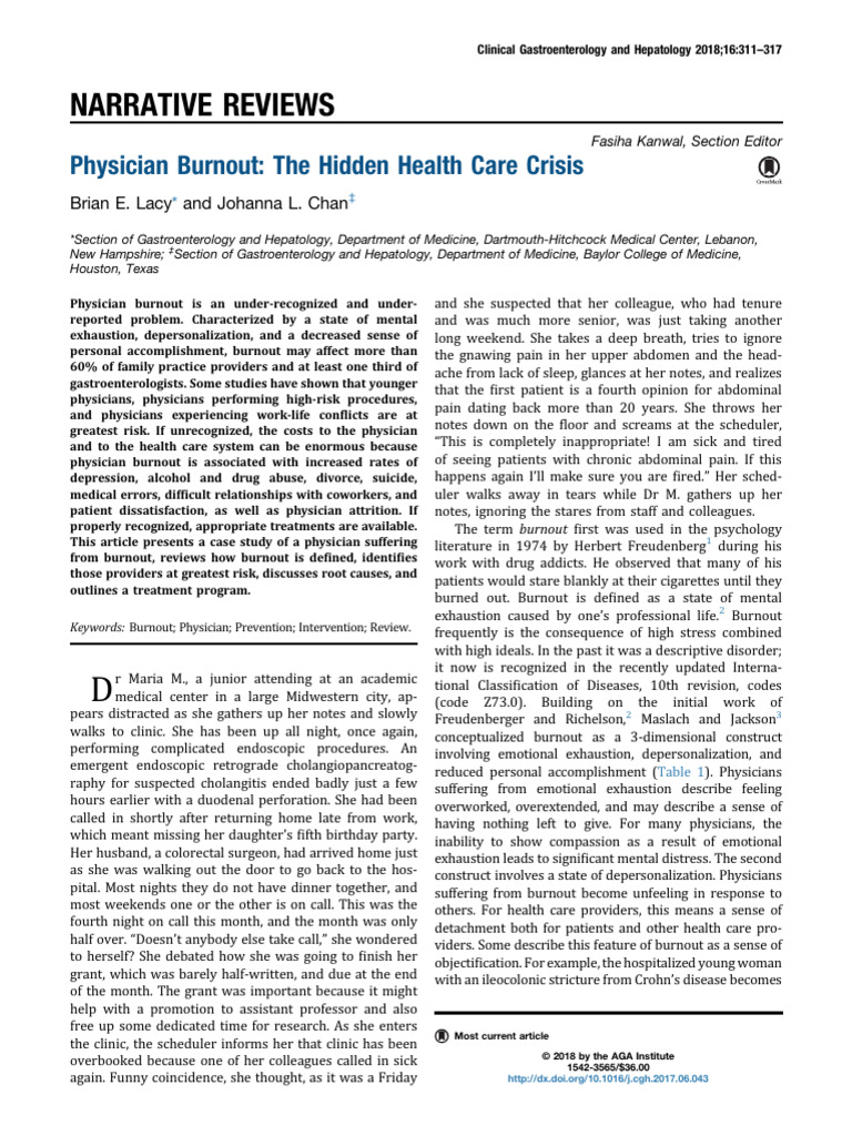Burnout Pdf Occupational Burnout Physician