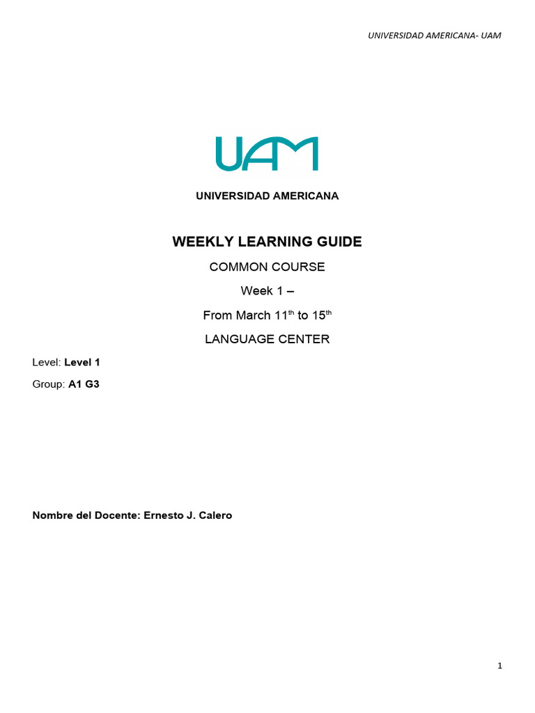 A1 G3 Learning Guide | PDF | Cognitive Science | Human Communication