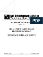 X Cbse Social Science His U-5 Print Culture (Important Dates and Events)