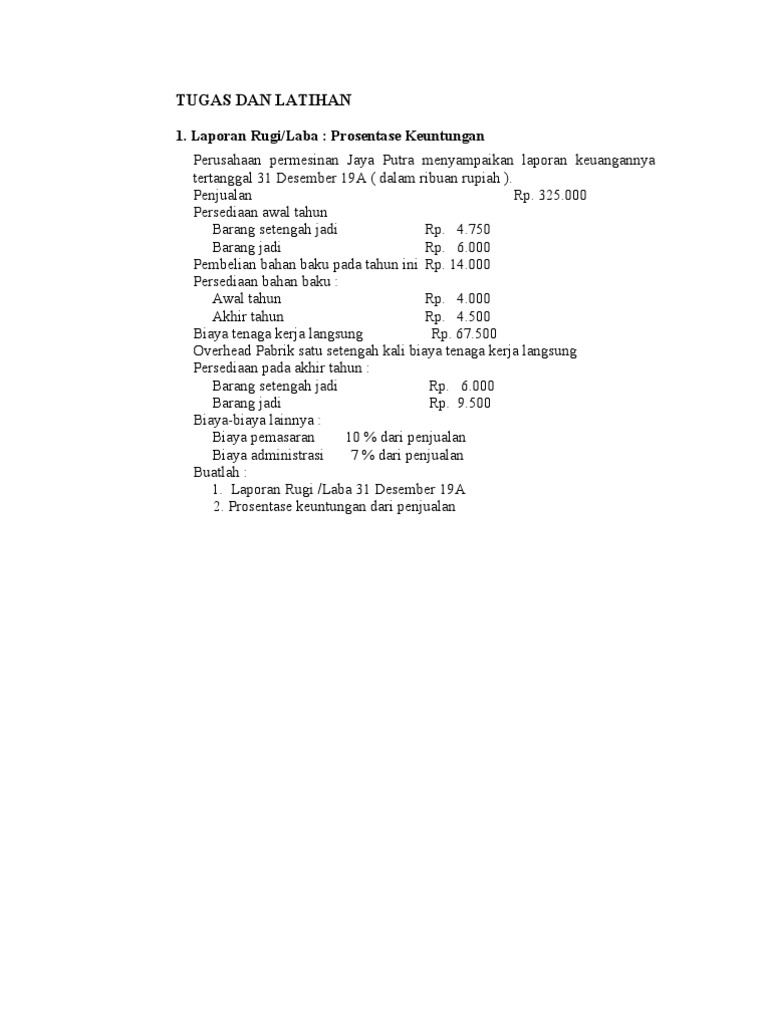 Laporan COGS dan Rugi/Laba Perusahaan | PDF