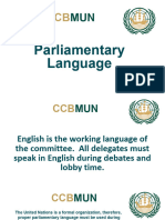 Ccbmun Parliamentary Language