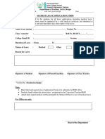 Student Leave Form Dfad