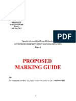 P230/1 Entrepreneurship Education Proposed Marking Guide Paper 1 Jul./Aug. 2012