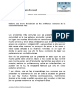 Elabore Una Breve Descripción de Los Problemas Comunes de La Comunidad Donde Vive