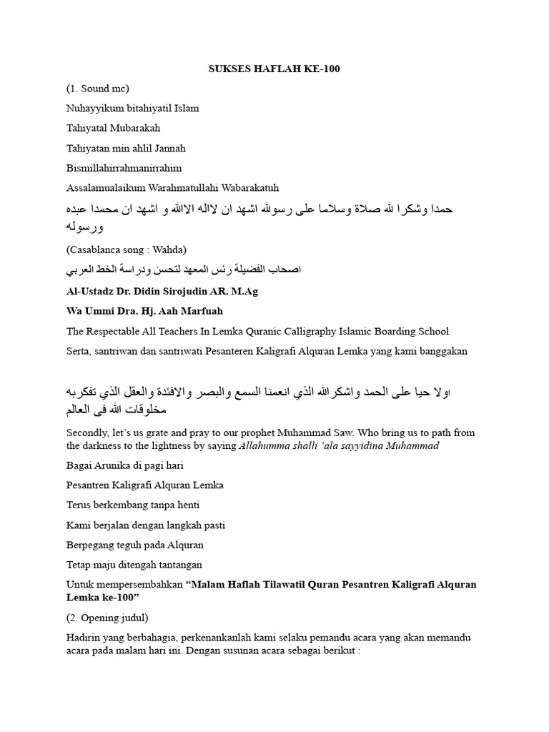 Sukses Haflah 100 | PDF