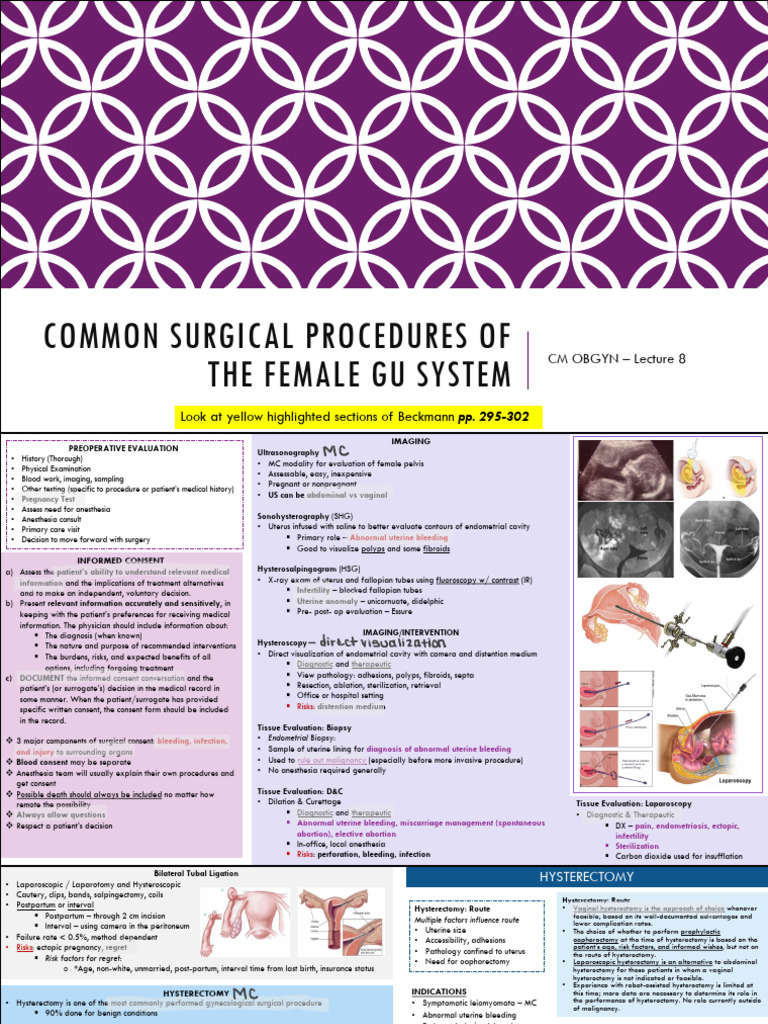 Common Female GU Surgeries Guide | PDF | Polycystic Ovary Syndrome ...