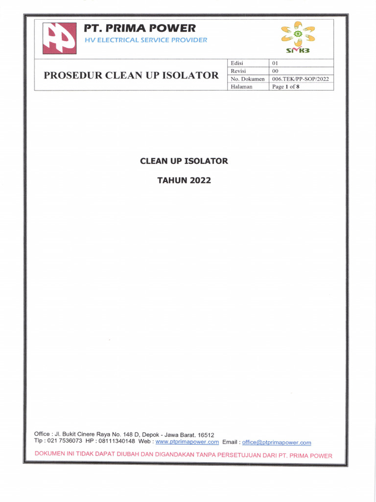 Prosedur Clean Up | PDF