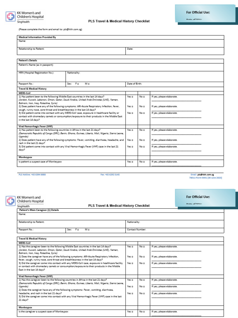 PLS Travel Checklist (Updated 9 Jan 2024) | PDF | Arab World | Middle East
