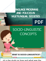 Languageprograms and Policiesin Multilingual Societies