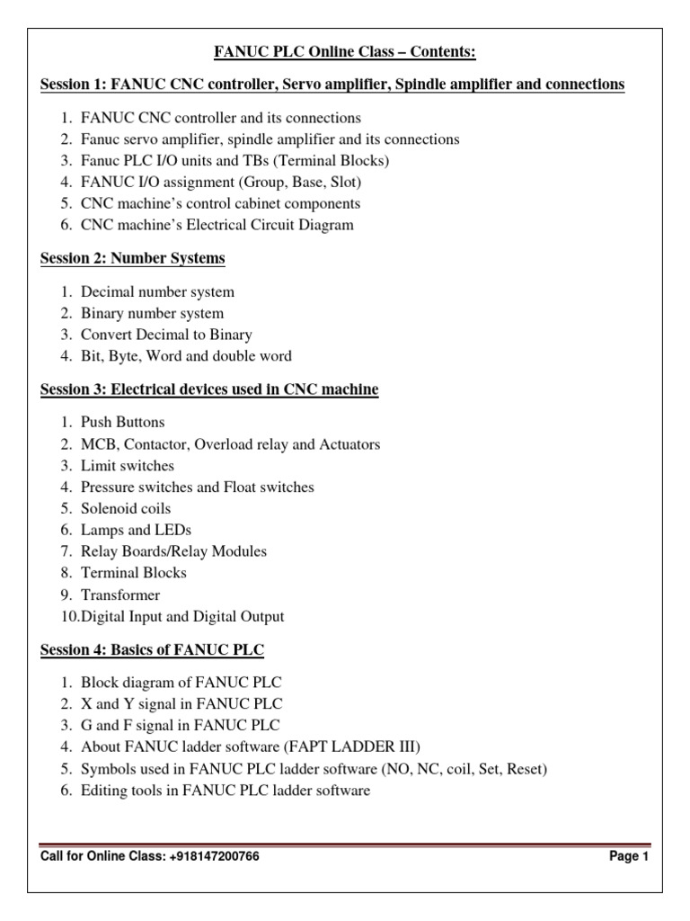 Fanuc PLC Syllabus New PDF Programmable Logic Controller Relay