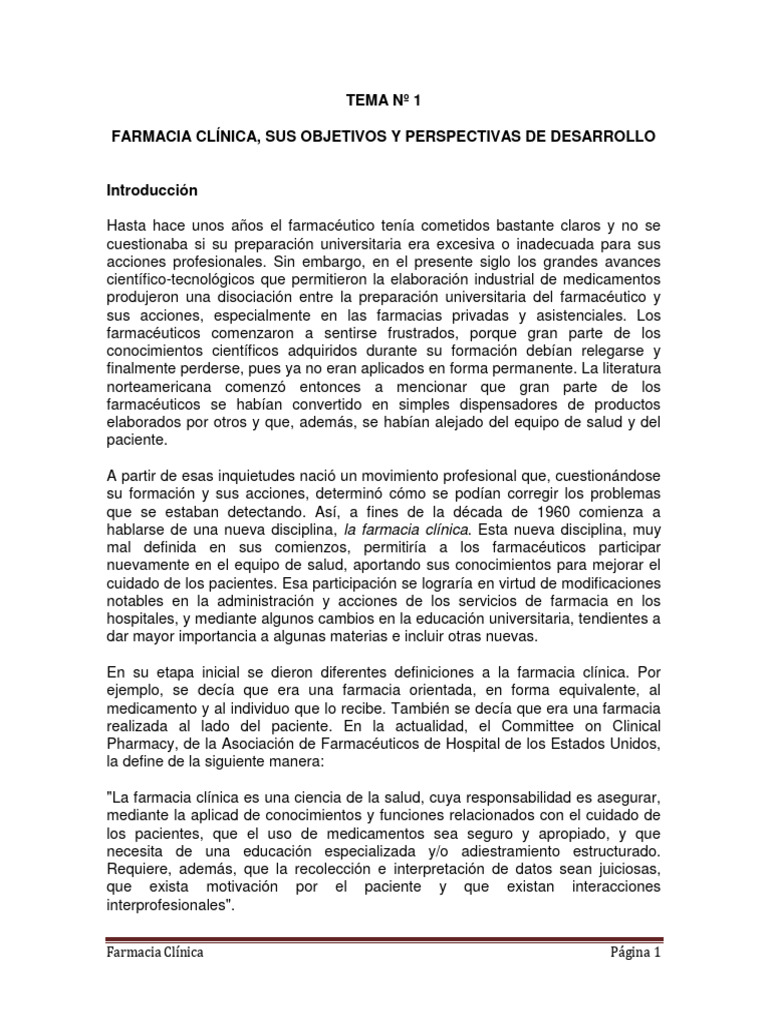 Temas Farmacia Clinica Pdf Farmacia Medicamentos Con Receta