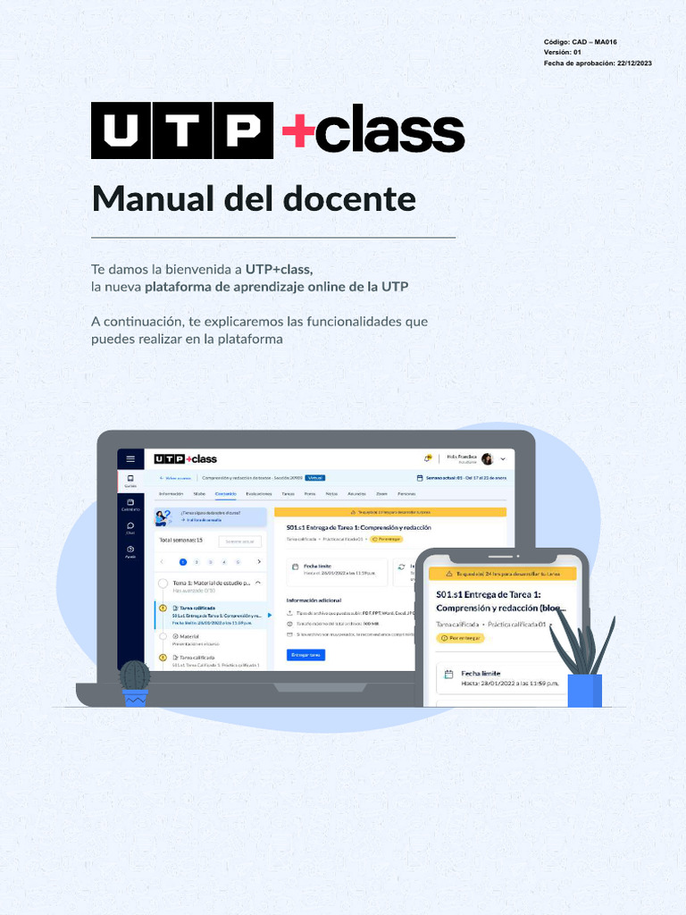 Manual de Uso de UTP+class para Docentes | PDF | HTML | Multimedia