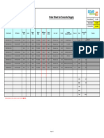 Order Sheet for Concrete Supply: * Minimum Quantity for Order shall be more than 3 m3 (BRM 협의 필요)