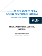 Informe de Labores de La Oficina de Control Interno