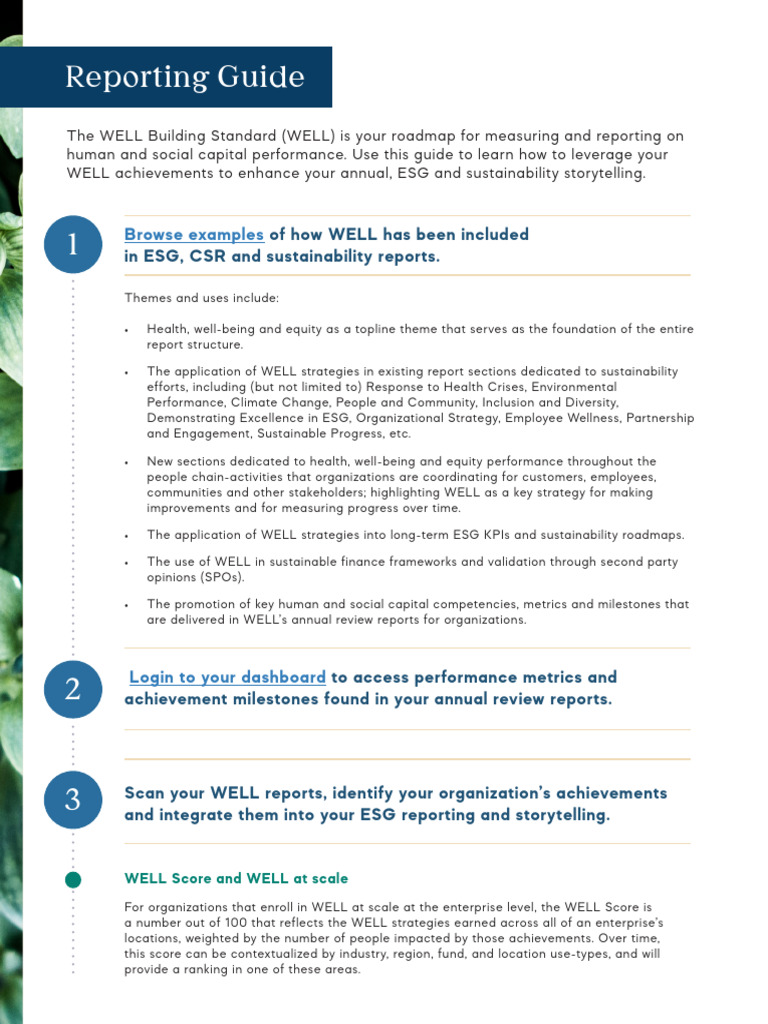 WELL Building Standard Reporting Guide | PDF | Sustainability | Economies