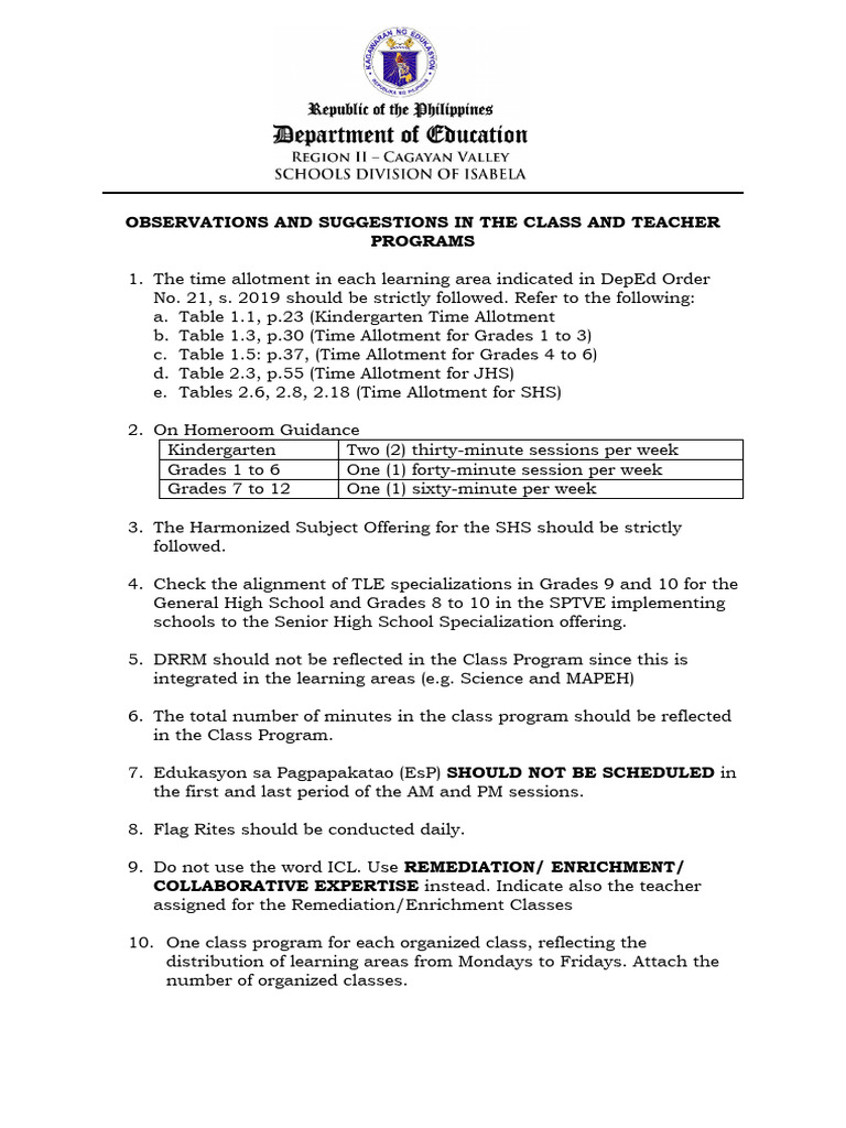 Class program pdf