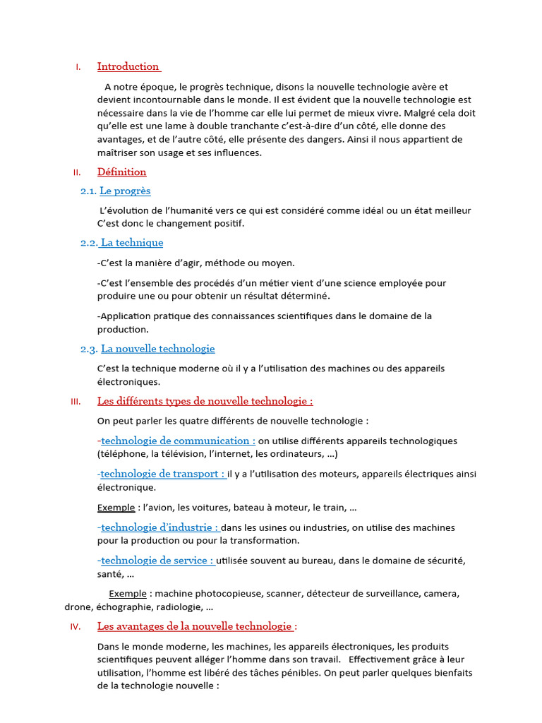 Avantages et inconvénients de la technologie | PDF | Électronique ...
