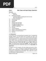 Data Types and Input or Output Operators