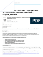 Cambridge IGCSE™ Thai - First Language (0518) - 2022-24 Syllabus - Focus On Assessment - Bangkok, Thailand - Cambridge International