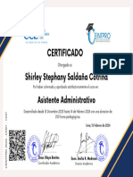 Certificado: Shirley Stephany Saldaña Cotrina Asistente Administrativo