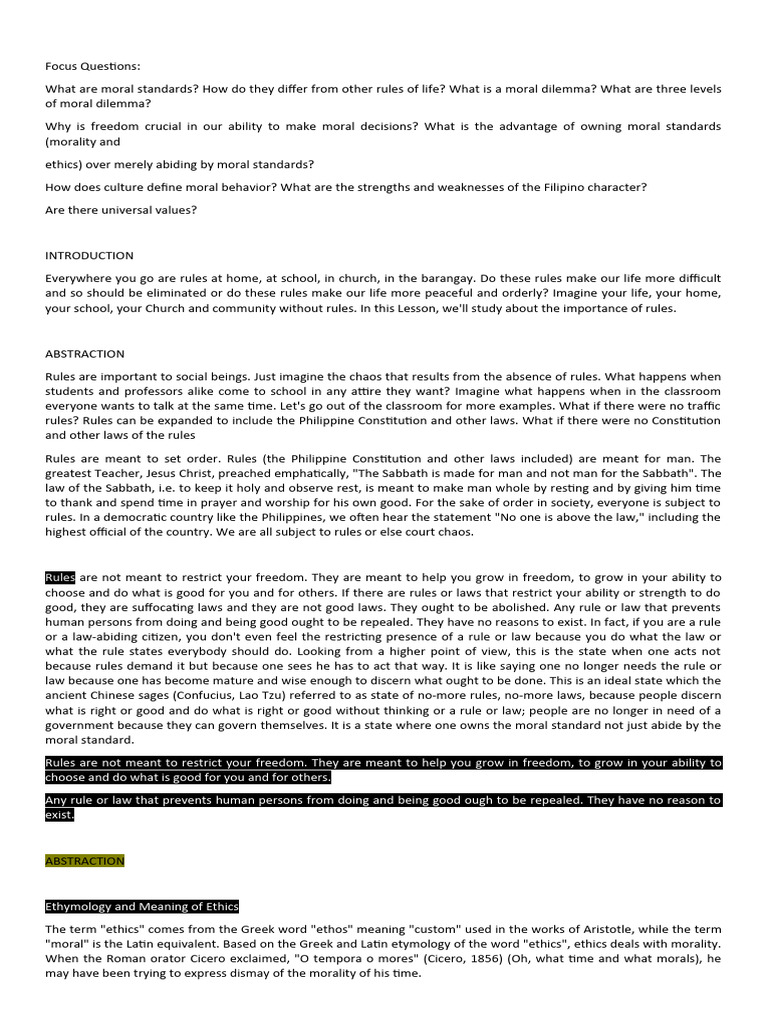 Ethics Pdf Morality Free Will