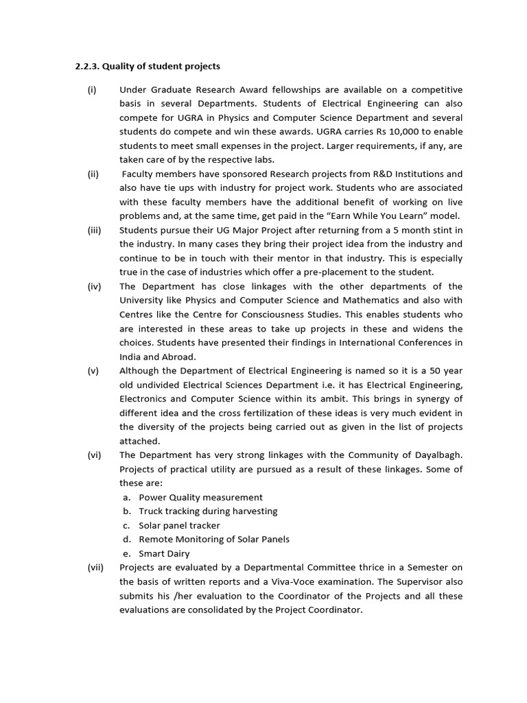 2.2.3. Quality of Student Projects | PDF | Science | Engineering