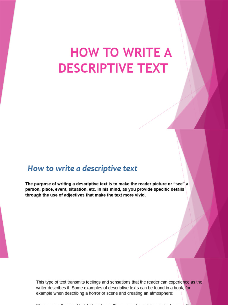 Writing Effective Descriptive Texts | PDF | Linguistics