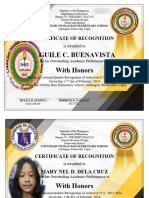 Certificates 2nd Quarter