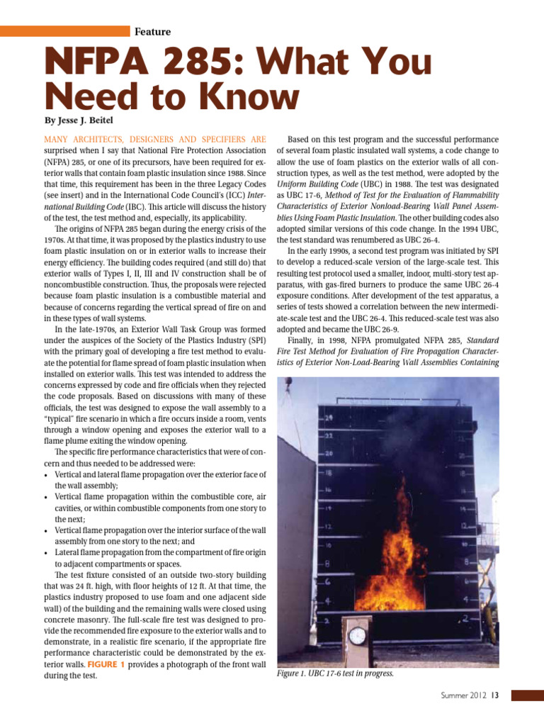Nfpa 285 What You Need To Know Pg 13 14 Pdf Wall Fires