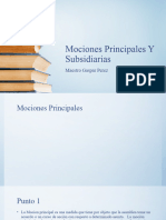 Mociones Principales Y Subsidiarias