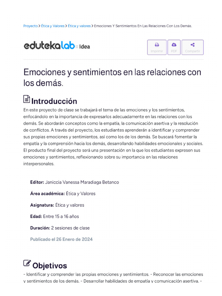 Emociones Y Sentimientos en Las Relaciones Con Los Demás. | PDF