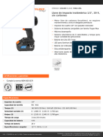 Llave de Impacto Inalámbrica 1/2", 20 V, Sin Carbones: CÓDIGO: 101403 CLAVE: MAX-20L