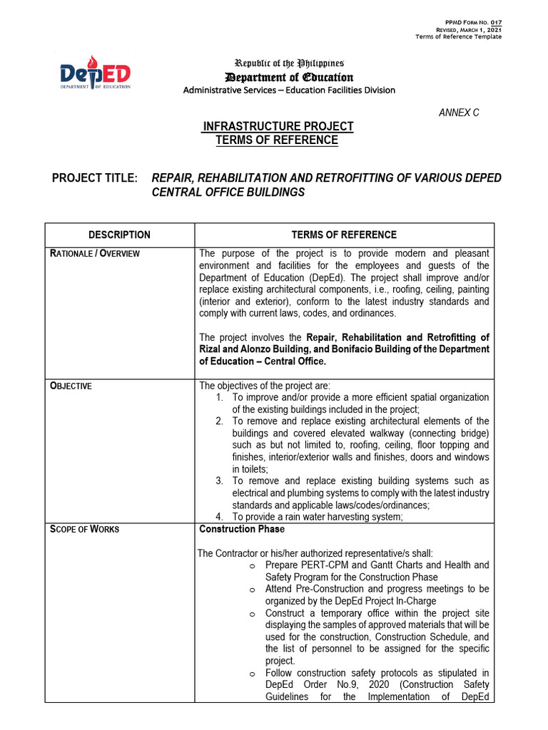 DepEd Building Repair and Retrofitting | PDF | Wall | Concrete