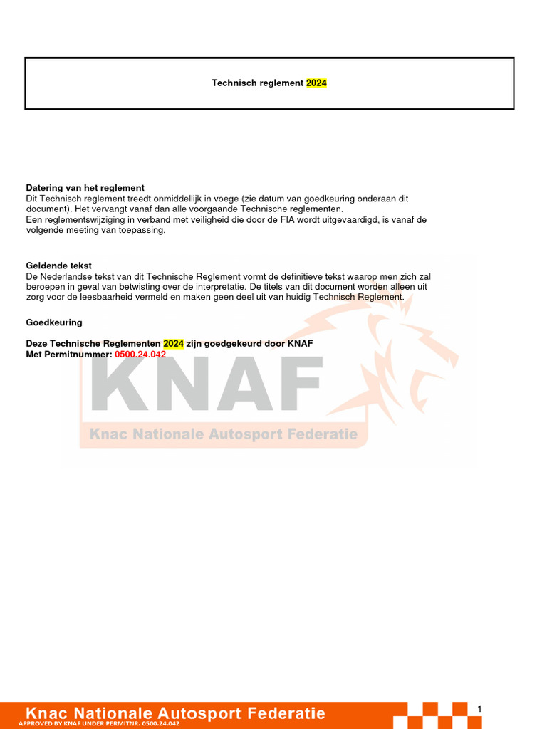 2024 Technisch Reglement Rallycross 2024 Approved 1 Pdf