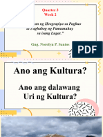 Quarter 3 Week 2: "Kaugnayan NG Heograpiya Sa Pagbuo at Paghubog NG Pamumuhay Sa Isang Lugar."