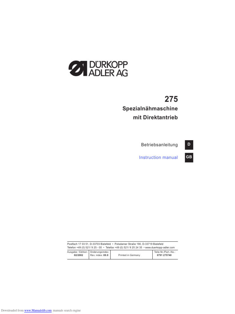 275 Instruction Manual | PDF | Mains Electricity | Ac Power Plugs And ...
