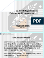 Refresher On Civil Registration - Policies and Procedures
