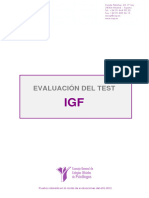 Evaluación Del Test: Prueba Valorada en La Ronda de Evaluaciones Del Año 2012